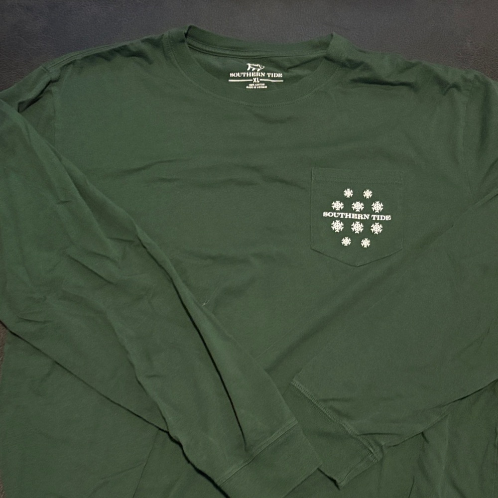 Southern Tide Forest Green Long Sleeve Tee
